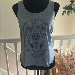 Gray Dog Graphic Tank Top